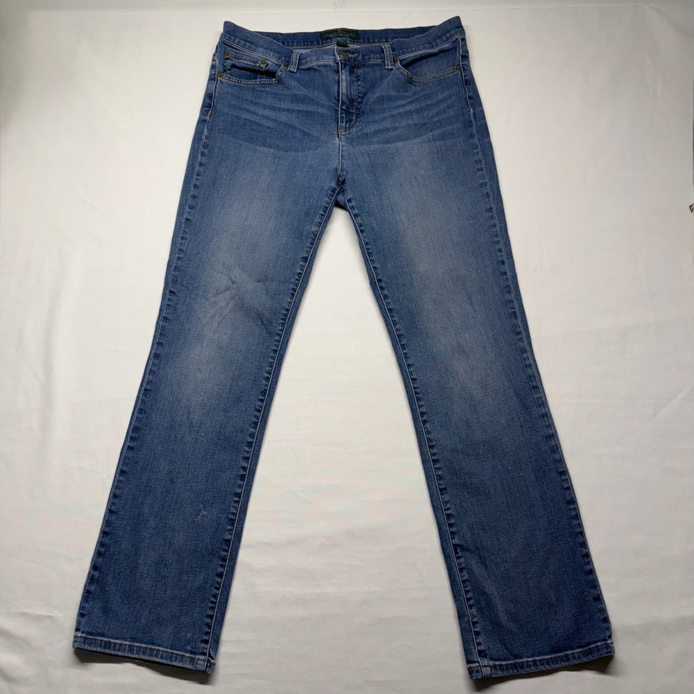 Lauren Ralph Lauren Classic Straight Jeans 32x29 Mid Rise Stretch Blue Denim - Picture 2 of 11